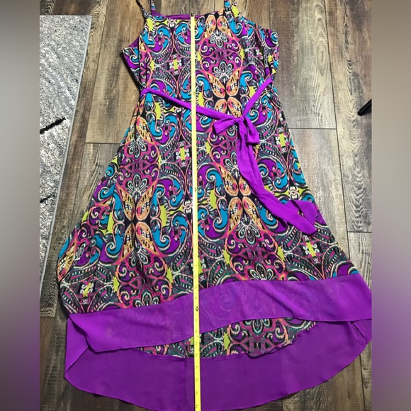 🏇Lane Bryant Colorful Paisley Dress with Purple Accents - Picture 4 of 10
